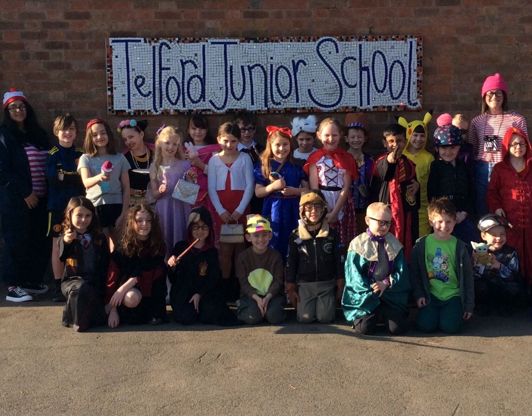 Picture showing Y3 children dressed as book characters.